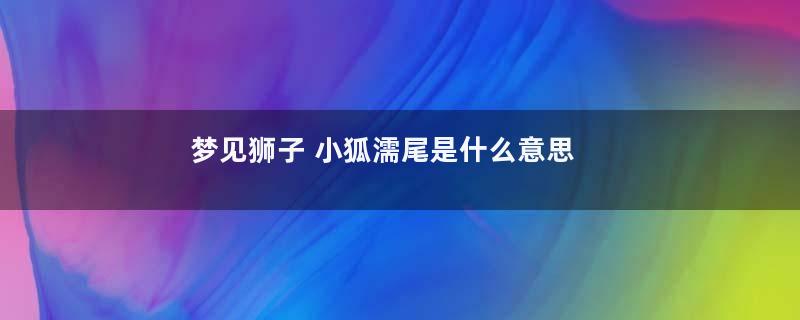 梦见狮子 小狐濡尾是什么意思